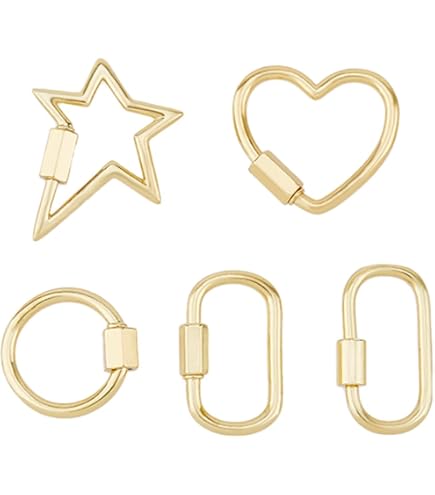 Schraubkarabiner Verschlüsse 4 Stück - 18K Vergoldet, Für Schmuck & Schlüsselanhänger