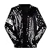 Produktbild Shuanghao Michael Jackson Kostüm Jacke Hosen für Erwachsene Kind Billie Jean Jacke Tanz Cosplay Schwarz (H:165-170cm W:55-60kg, Erwachsene Jacke)