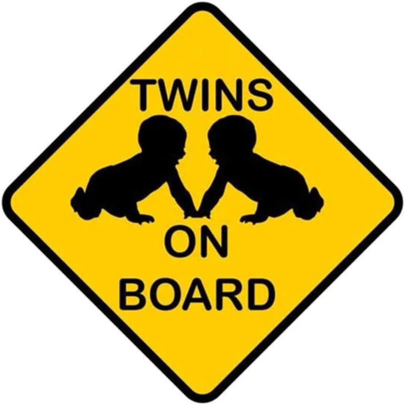 TSC Arabada İkiz Bebek Var Twins On Board Araba Sticker 18cm Renkli, tscledxqq34