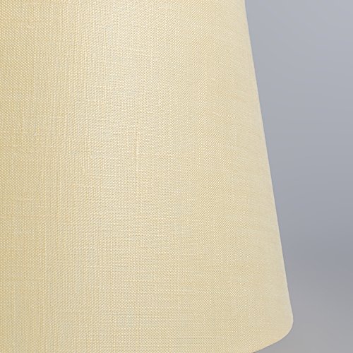 QAZQA Leinen Lampenschirm 25cm rund DS E27 leinen creme , Rund konisch Schirm Pendelleuchte, Schirm Stehleuchte, - 6