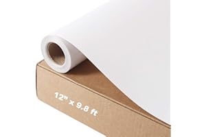 HRX PACKAGE White Heat Transfer Vinyl Roll, 12 in x 9.8 ft Iron-on Vinyl HTV Bundle for Heat Press DIY T-Shirts Garments Fabric Bags