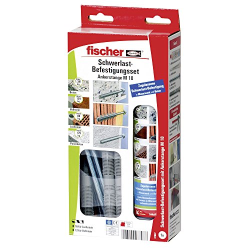 Fischer Schwerlast-Set 300 T SBS, Inhalt: 1 Kartusche FIS VS (300 ml), 6 Gewindestangen M 10 x 160 gvz, 6 Siebhülsen FIS H 16 x 130 K, 2 x Statikmischer, 097807