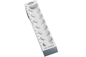 ‎WEDO Wedo 160702037 Münzrille (0,20 Euro, 20 Cent, Kunststoff für 70 Münzen mit Markierungen 18 x 4,5 x 3,4 cm) lichtgrau