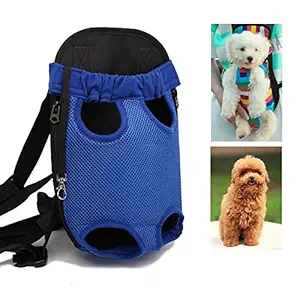 Kismaple Pet Dog Carrier Bag Backpack Legs Out Dog Carrier Adjustable Pet Backpack for Walking, Hiking,Travel, Bike and Motorcycle (Large; Chest(36cm-50cm), Blue)