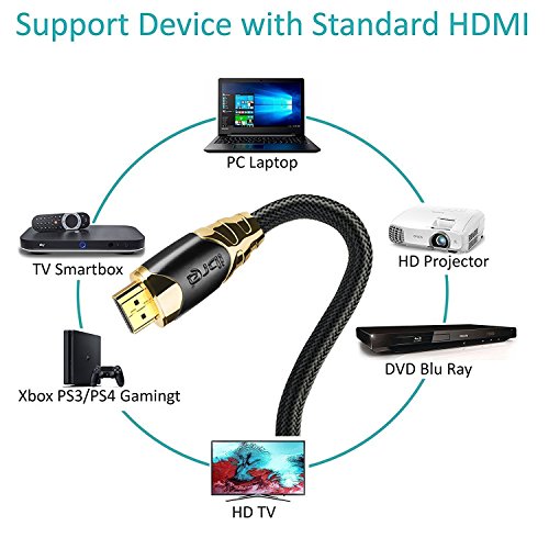 HDMI Kabel / kompatibel mit HDMI 2.0a/b 2.0 1.4a Ultra HD 4K 3D Full HD 1080p 2160p HDR ARC Highspeed mit Ethernet – 1m IBRA BLACK GOLD - 4