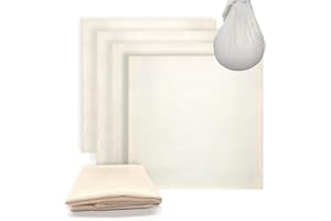 ANMOYIXIA Étamine Alimentaire 4pcs Torchons à fromage 50 x 50cm Grade 100 Coton non blanchi Pour fromage fait maison jus lait de noix tofu yaourt et jus de légumes Tissu à Fromage Réutilisable Facile à Nettoyer