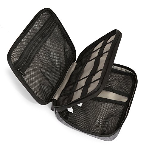 BAGSMART Universaltasche Eletronik Organizer Doppelte Fächer Kabeltasche Grau - 5