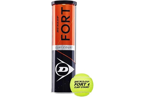 DUNLOP Fort Clay Court balles de Tennis, 4 unités, Unisexe Adulte