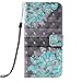 Produktbild Handyhülle Case für Google Pixel 3a XL Hülle 3D Malen Muster PU Leder Tasche Flipcase Cover Silikon Schutzhülle Handytasche Ledertasche Holster Skin Ständer Klapphülle Schale Bumper Blaue Blume