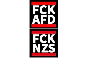 YCAAEO 200 Stück FCK AFD & FCK NZS Aufkleber, FCK AFD und NZS Sticker Paket, fck AFD Sticker Set, 7,4 cm x 7,4 cm, Links, Set mit jeweils 100 Stickern