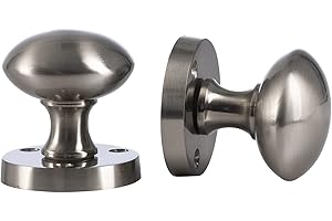 IRONZONE® 5 Sets Mortice Sprung Satin Nickel Classic Door Knob Set Pack Pair Classic Design for Internal Wooden or Oak Doors, Perfect for Any Door (Knob Set)