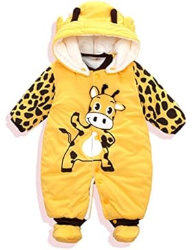 Hibote Baby Strampler Overall Winterjacke Onesie Unisex Cartoon Baby Strampelanzug mit Kapuze
