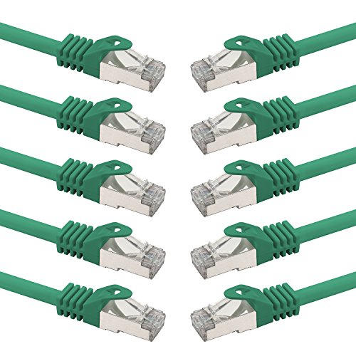 rocabo 119110 RJ45 Netzwerkkabel Patchkabel mit CAT 7, Ethernet Gigabit LAN Switch Router, Halogenfrei 1,50m (10 Stück) Grün rocabo 119110 RJ45 Netzwerkkabel Patchkabel mit CAT 7, Ethernet Gigabit LAN Switch Router, Halogenfrei 1,50m (10 Stück) Grün