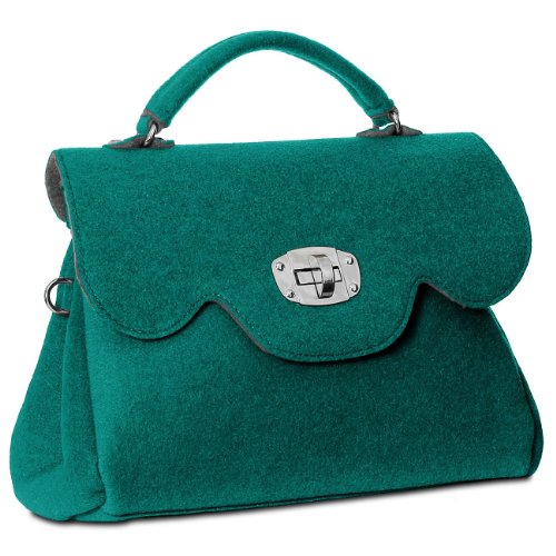 CASPAR Womens Felt Tote Handbag TS588 , Farbe:petrol