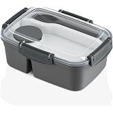 Lunch Box, 2-Eyed Dining Container with Lunch Box Sauce Chamber, BPA-free, Velor Home.