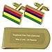 Produktbild Mauritius Flagge Gold-Manschettenknöpfe Geldscheinklammer Gravur Geschenkset