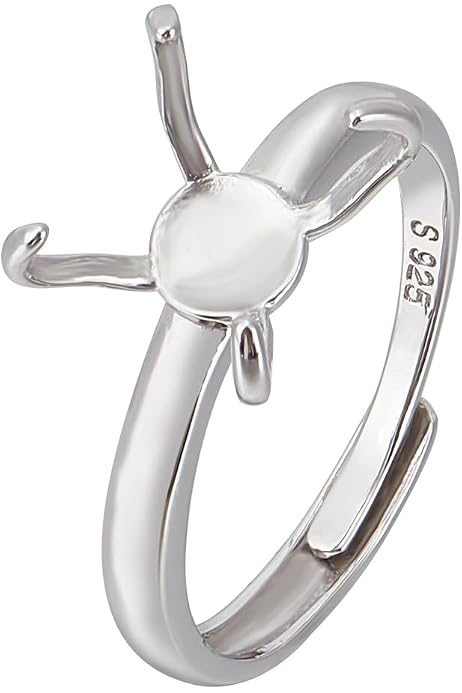 Bagues à Griffes Vierges Argent Sterling - Plateau 8.5x7mm - Pour Création Bijoux - DIY Et Loisirs