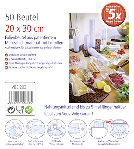 ROMMELSBACHER VBS 203 – 50 VAKUUMIER-BEUTEL à 20 x 30 cm - 2