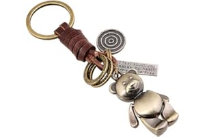 Sucolin Porte Clé Ours Metal Porte Clef Mignon Petits Cadeaux pour Enfants et Femmes Vintage, Marron, 24, Mignon,Vintage, Marron, 24, Mignon,Vintage