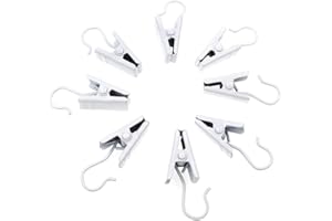 Coideal 100 sztuk klipsów do zasłon – małe metalowe haczyki do wieszania ze stali nierdzewnej, klipsy do zawieszania dekoracji imprezowych, zdjęć, ekspozycji artystycznej i łańcuchów świetlnych na