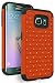Produktbild Galaxy S6 Edge Fall, Bastex Heavy Duty Hybrid Schutzhülle Armor Fall - Soft schwarz Silikon Cover mit Orange Nieten Strass Bling Design Hartschale Schutzhülle für Samsung Galaxy S6 Edge G925