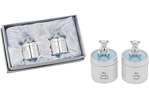 Shudehill Giftware Enamel First Tooth And Curl Set Blue