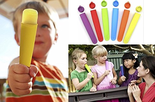 iNeibo Eis am Stiel- eis pop form aus 100% Lebensmittelsilikon- BPA frei, FDA-zugelassenen, hochwertiges eis am stiel form um eis selber machen- 100% ZufriedenheitsGarantie (10, Bunt) - 4