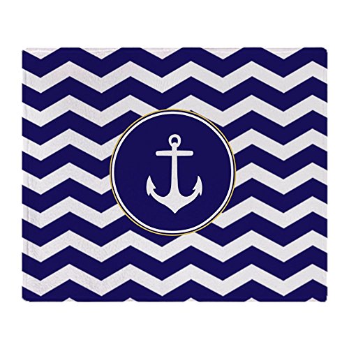 CafePress Nautical Anchor Chevron Throw Blanket Super Soft Fleece Plush Throw Blanket, 60"x50"