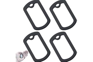 ERICETION Tag De Chien De Style Militaire 4pcs Silicone Dog Tag Couverture De Protection En Caoutchouc Noir Pour Réduction Du Bruit