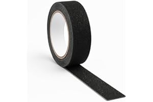 Dpm tapes 6093A - Cinta Adhesiva Antideslizante Negra Para Interior/Exterior - Anticaída, Antideslizante, Libre De Residuos (25 mm x 5 m)