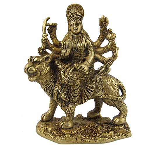 Designs for you Brass Statue and Sculpture of Goddess Maa Durga Idol Hindu Art Puja Gifts,(Lxbxh - 10.16X 5.08 X 13.33) Cms Weight - 900 Grams.