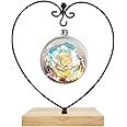 Fosinz Ornament Display Stand Wood Iron Hanging Stand Holder for Hanging Glass Globe Terrarium, Ball, Christmas Ornament & Home Wedding Decoration (heart-square)