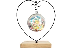 Fosinz Espositore per Ornamenti Supporto in Legno per Appendere Il Vetro per Appendere Il Globo terrestre, Palla, Ornamento Natalizio e Decorazioni per la casa (Quadrato del Cuore)