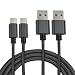 Produktbild MyGadget 2X Typ C Nylon Kabel 1M - Datenkabel für USB C Geräte - Type C Ladekabel für z.B. Samsung Galaxy S8, MacBook, Huawei P9/P10, HTC 10 in Schwarz