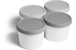 SPRINGLANE KITCHEN SPRINGLANE set di 2 contenitori per gelato da 1 litro, contenitori per gelato, contenitori per congelatore, contenitori per gelato, senza BPA in qualità alimentare (Grigio - Mini Set Da 4)