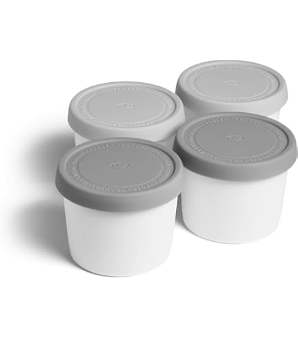 SPRINGLANE 4pcs BPA Free Plastic Ice Containers with Silicone Lids, 400ml, Thermal Containers for Ice Cream, Sorbet, Yaogourt, Ice Moulds, Storage Boxes - Mint
