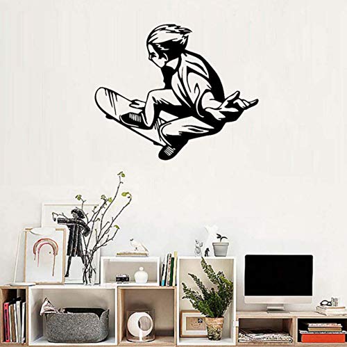 Preisvergleich Produktbild Lkfqjd Neue Skateboard Fahrt Teenager Wandaufkleber Vinyl Abnehmbare Fliesenaufkleber Wasserdichte Wandbild Selbstklebende Wandtattoo Kinder Rooms51 * 42Cm