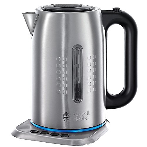 Russell Hobbs Illumina 20160-56 Wasserkocher (3 kW, mit 4-farbigem Leuchtring und 4 Temperatureinstellungen), silber