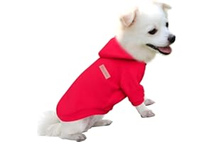 HuaLiSiJi Sweat à Capuche pour Chien Sweatshirt pour Chien Pull Chien Petite Taille, Doux et Confortable,Super Chaud, Bien Conçu, S'enfile Bien (M, Rouge)