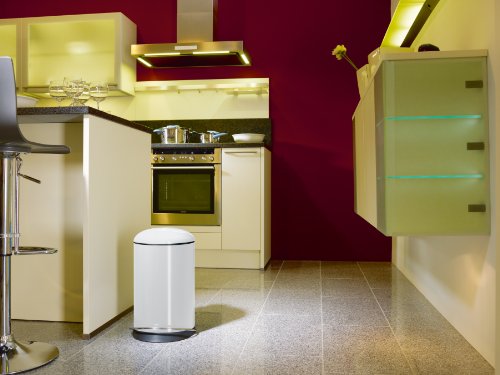 Hailo Trento TOPdesign Abfalleimer, Stahlblech / Kunststoff, weiß, 16 l - 2