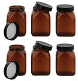 weithalsdosen transparent Größeneinheit: 200 ml Vierkant-Weithals Behälter m. Schraubverschluss, Dose, Kunststoff Kosmetex Schraubdose, Plastik-Dose, leer, 200 ml, 6× 200 ml