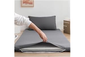 Mswborml Comfy Japanese Futon Mattress Protector Cover Breathable Futon Floor Mattress Cover with Zipper for Single Double Futon, Washable Tatami Futon Mattress Dust Cover,H,150x200cm/59x79in