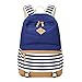 Produktbild Mode Schulranzen, Jungen und Mädchen Schulrucksack , Damen Segeltuch Rucksack, Teenager' Schulranzen, Reise Casual Bag, Freizeit Daypacks mit schicke Spitze und weißer Punkt (Blau)