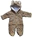 Baby Todler All in One Snowsuit Jacke Fleece Romper Outfit Coat Snowsuit Available in White Pink and Brown (18-24 months (Tag 95), Brown)