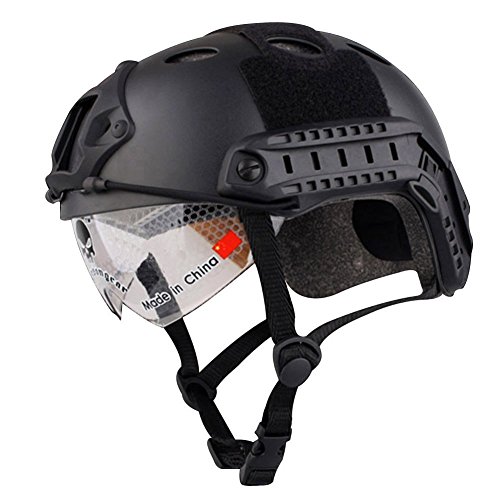 kingtoys Haibei Tactical Veloce Casco Military Tactical Helmet all'aperto CS Airsoft Paintball della Base di Casco Protettivo, Nero