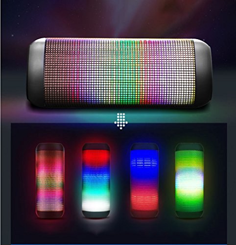 LHFJ Bluetooth-Lautsprecher LED-Licht wechselnden Lautsprecher Tragbare Drahtlose Eingebautes Mikrofon, Aux-Lautsprecher Wasserdicht, staubdicht, stoßfest Lautsprecher Black, Rot