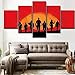 Produktbild alicefen Leinwandbilder Wandbilder Dekorrahmen 5-Panel-Spiele Red Dead Redemption 2 Poster Rockstar Picture Modern Print Art Artwork-No Frame