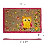 Relaxdays Fußmatte Kokos EULE 40 x 60 cm Kokosmatte mit rutschfester PVC Unterlage Fußabtreter aus Kokosfaser als Schmutzfangmatte und Sauberlaufmatte Fußabstreifer für Außen und Innen Matte, braun - 4