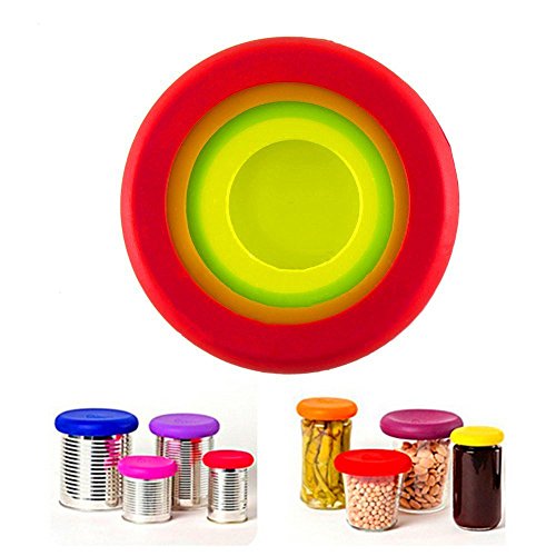 Locisne Wiederverwendbar biegsam Silikon Food Savers Stretch Lids, Silikon Frischhalte Hauben Silikondeckel Frischhaltedeckel für Gemüse und Obst, 4stk/set geeignet verschiedene Größen , Frische Saver Deckel (8pcs) - 5