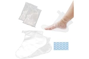 WHYCNJL Pack of 200 Foot Mask Clear Plastic Disposable Boots Paraffin Bath Liner Foot Mask for Foot Pedicure Hot Spa Wax Treatment Foot Covers Bags Paraffin Foot Mask Socks